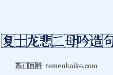 复士龙悲二母吟造句是什么意思的图片